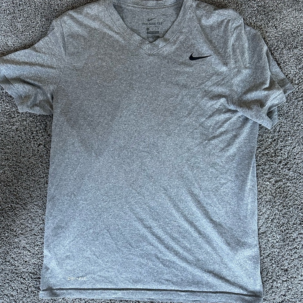 Nike Men's Gray V-Neck Shirt